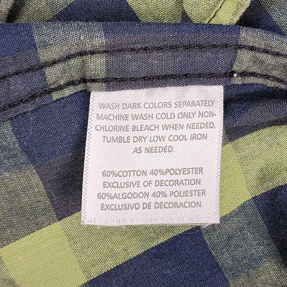 Realtree Men's Long Sleeve Shirt Snap Up Blue Green Plaid Small Hunting Outdoors - Picture 11 of 12